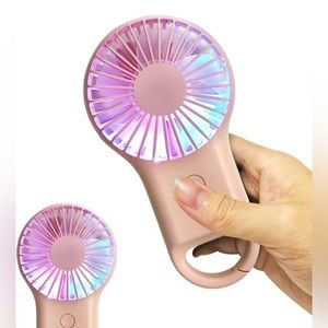 🆕 Portable Mini Handheld Fan Battery Operated USB Rechargeable LED Light Mode